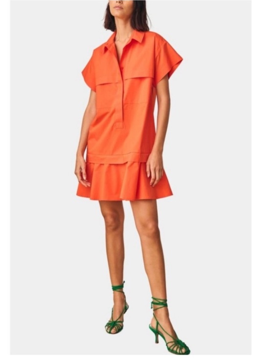 HUNTER BELL Dresses & Skirts - Hunter Bell Addison Orange Shirt Dress Size XS